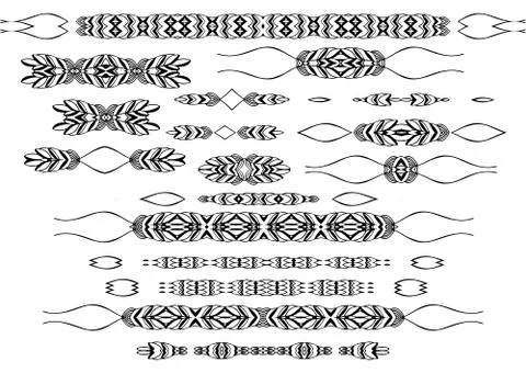 Hand drawn floral borders, dingbats, dividers Stock Illustration