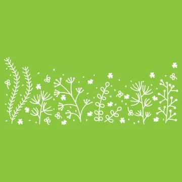 Hand drawn floral composition of flowers and twigs of plants. Greeting card t Stock Illustration