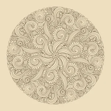 Hand drawn floral doodle.  Pattern vector illustration. Stock Illustration