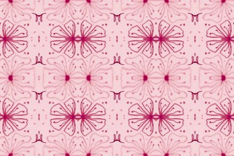 Hand drawn floral ethnic pattern. Seamless abstract batik print. Stock Illustration