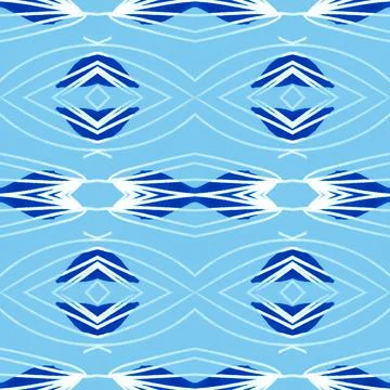 Hand drawn floral ethnic pattern. Seamless abstract batik print. Stock Illustration
