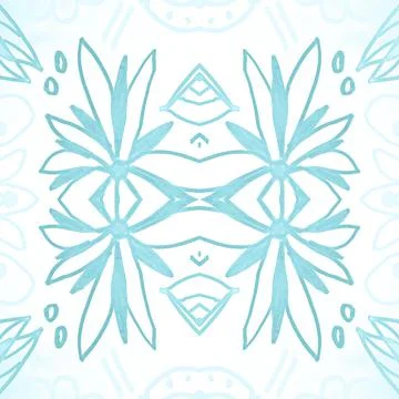 Hand drawn floral ethnic pattern. Seamless abstract batik print. Stockillustratie