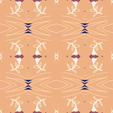 Hand drawn floral ethnic pattern. Seamless abstract batik print. Illustrazione stock