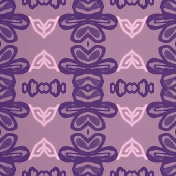 Hand drawn floral ethnic pattern. Seamless abstract batik print. Illustrazione stock