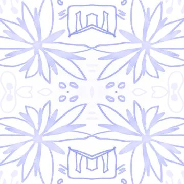 Hand drawn floral ethnic pattern. Seamless abstract batik print. 스톡 일러스트
