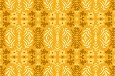 Hand drawn floral ethnic pattern. Seamless abstract batik print. Illustrazione stock