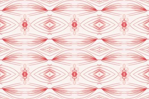 Hand drawn floral ethnic pattern. Seamless abstract batik print. Stock Illustration