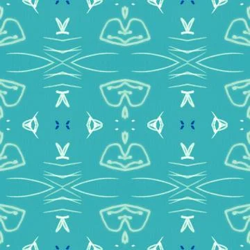 Hand drawn floral ethnic pattern. Seamless abstract batik print. Stock Illustration