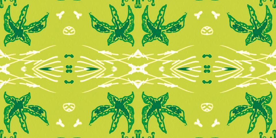 Hand drawn floral ethnic pattern. Seamless abstract batik print. イラスト素材