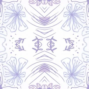 Hand drawn floral ethnic pattern. Seamless abstract batik print. Illustrazione stock