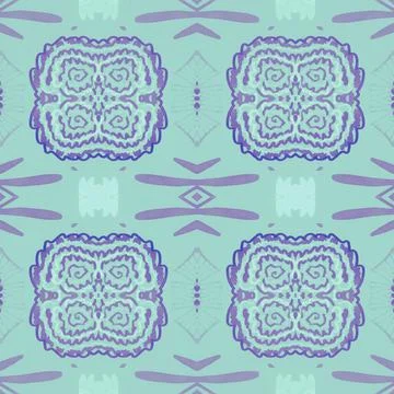 Hand drawn floral ethnic pattern. Seamless abstract batik print. Stock Illustration