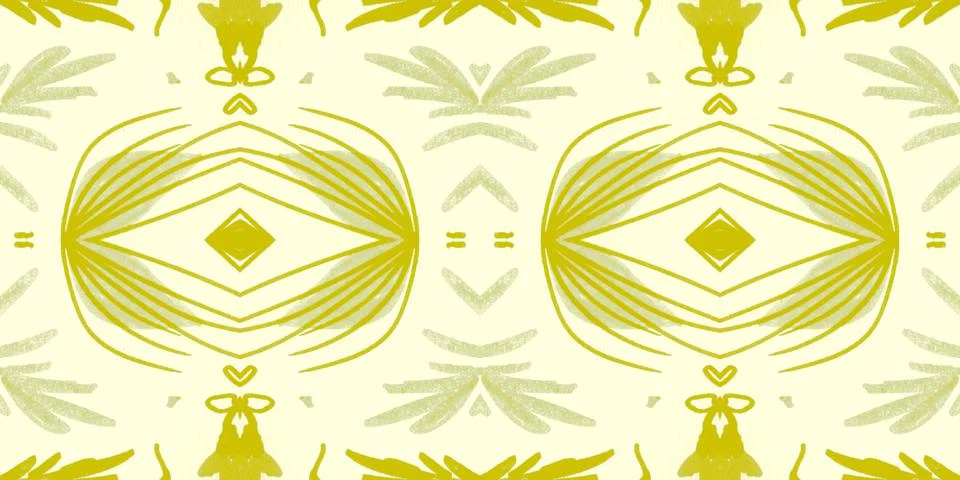 Hand drawn floral ethnic pattern. Seamless abstract batik print. イラスト素材