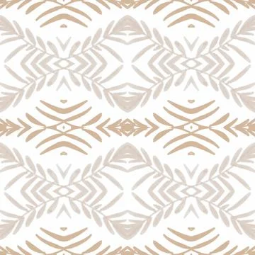 Hand drawn floral ethnic pattern. Seamless abstract batik print. Illustrazione stock