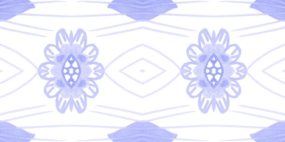Hand drawn floral ethnic pattern. Seamless abstract batik print. Stock Illustration