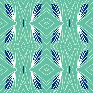 Hand drawn floral ethnic pattern. Seamless abstract batik print. Stock Illustration