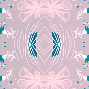 Hand drawn floral ethnic pattern. Seamless abstract batik print. Stockillustratie