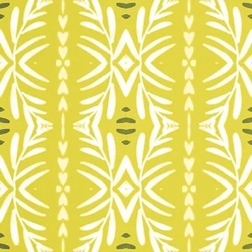 Hand drawn floral ethnic pattern. Seamless abstract batik print. イラスト素材