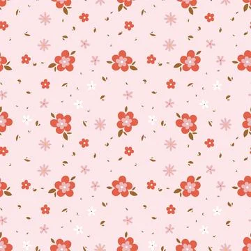 Hand drawn floral flower pattern. Stock Illustration