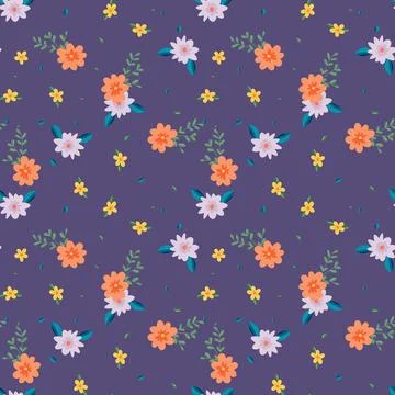 Hand drawn floral flower pattern. Stock Illustration