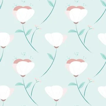Hand drawn floral flower pattern. Stock Illustration