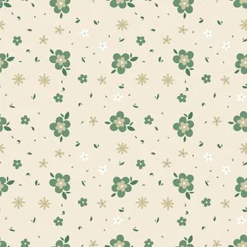 Hand drawn floral flower pattern. Stock Illustration