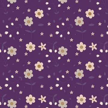 Hand drawn floral flower pattern. 스톡 일러스트