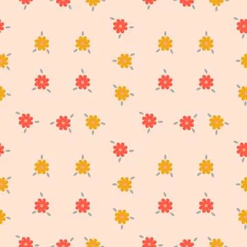Hand drawn floral flower pattern. Stock Illustration