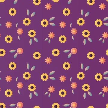 Hand drawn floral flower pattern. 스톡 일러스트