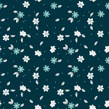 Hand drawn floral flower pattern. Stock Illustration