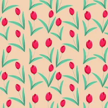 Hand drawn floral flower pattern. 스톡 일러스트