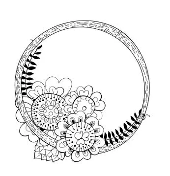 Hand drawn floral frame Illustrazione stock