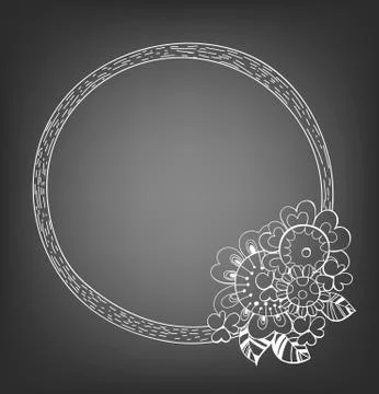 Hand drawn floral frame Illustrazione stock