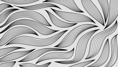Hand drawn floral minimal elements in line art style.Vector illustration. Stock Illustration