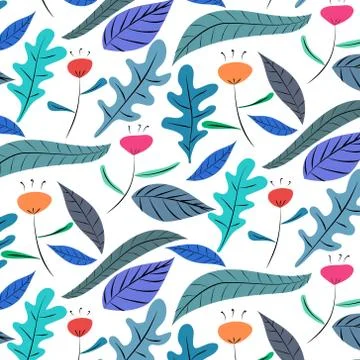 Hand Drawn Floral Pattern Background. Vector Illustration. Stock Illustration