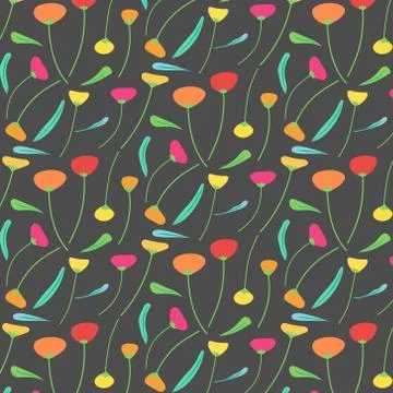 Hand Drawn Floral Pattern Background. Vector Illustration. Stock Illustration