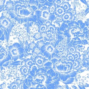 Hand drawn floral pattern Stock Illustration