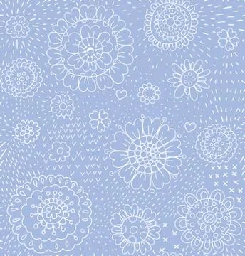 Hand  drawn floral pattern Stock Illustration