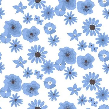 Hand drawn floral pattern Stock Illustration