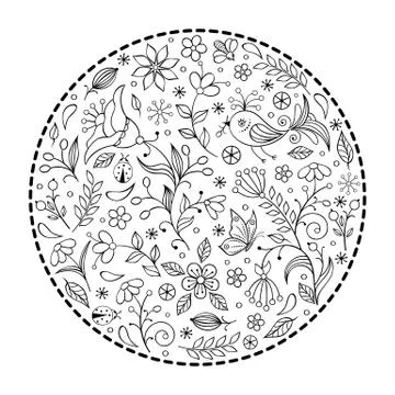 Hand drawn floral pattern Stock Illustration