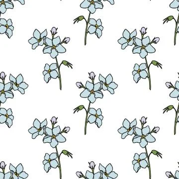Hand drawn floral pattern Stock Illustration