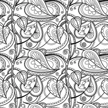 Hand drawn floral pattern Stock Illustration