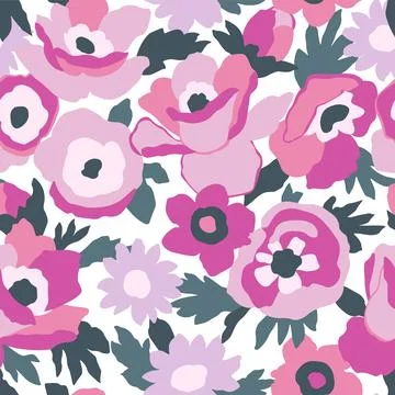 Hand-drawn floral pattern. Pink peony buds. Cute floral aesthetic composition Stock Illustration