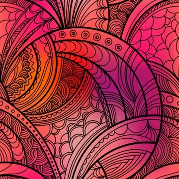 Hand drawn floral pattern. Repeating texture boho style. Colorful vector seam Stock Illustration