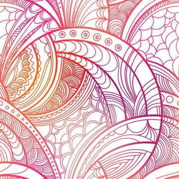 Hand drawn floral pattern. Repeating texture boho style. Colorful vector seam Stock Illustration