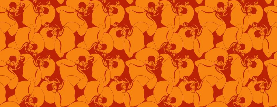 Hand drawn floral pattern vector design. Flower drawing simple ornament. Stock Illustration