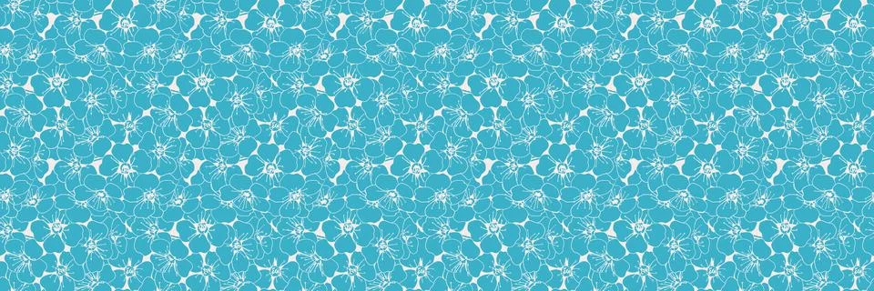 Hand drawn floral pattern vector design. Flower drawing simple ornament. Stockillustratie