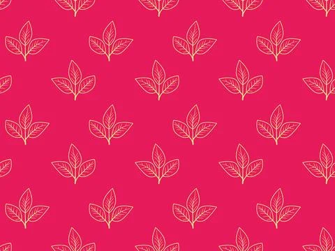 Hand drawn floral pattern vector design. Simple ornament with plant and leaf. Illustrazione stock