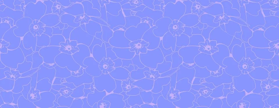 Hand drawn floral pattern vector design. Flower drawing simple ornament. Illustrazione stock