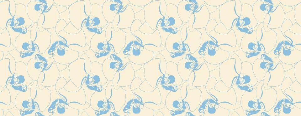 Hand drawn floral pattern vector design. Flower drawing simple ornament. Stock Illustration