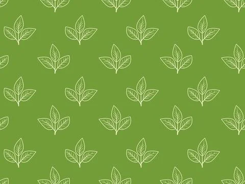 Hand drawn floral pattern vector design. Simple ornament with plant and leaf. Stock Illustration